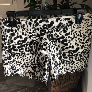 J.Crew Scalloped hem animal print shorts